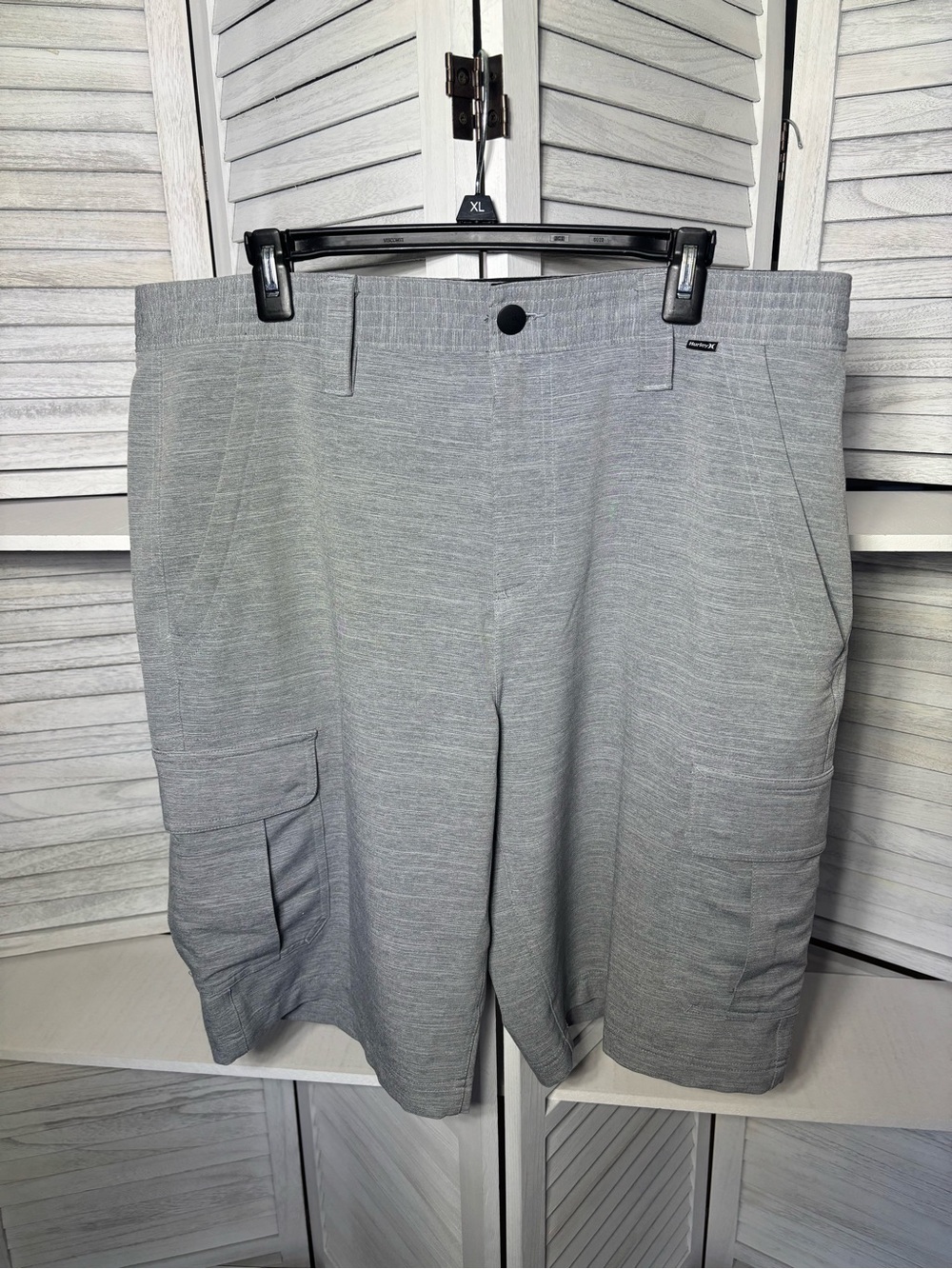 Hurley Buckle 36 Gray Hybrid Cargo Golf Shorts Performance Stretch
